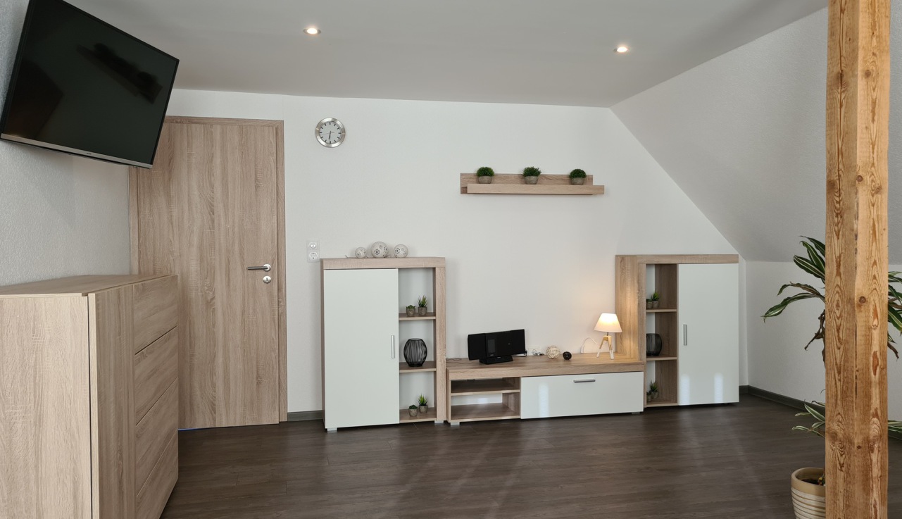 Wohnzimmer Ferienwohung Apartment UTKIEK Aurich Ostfriesland